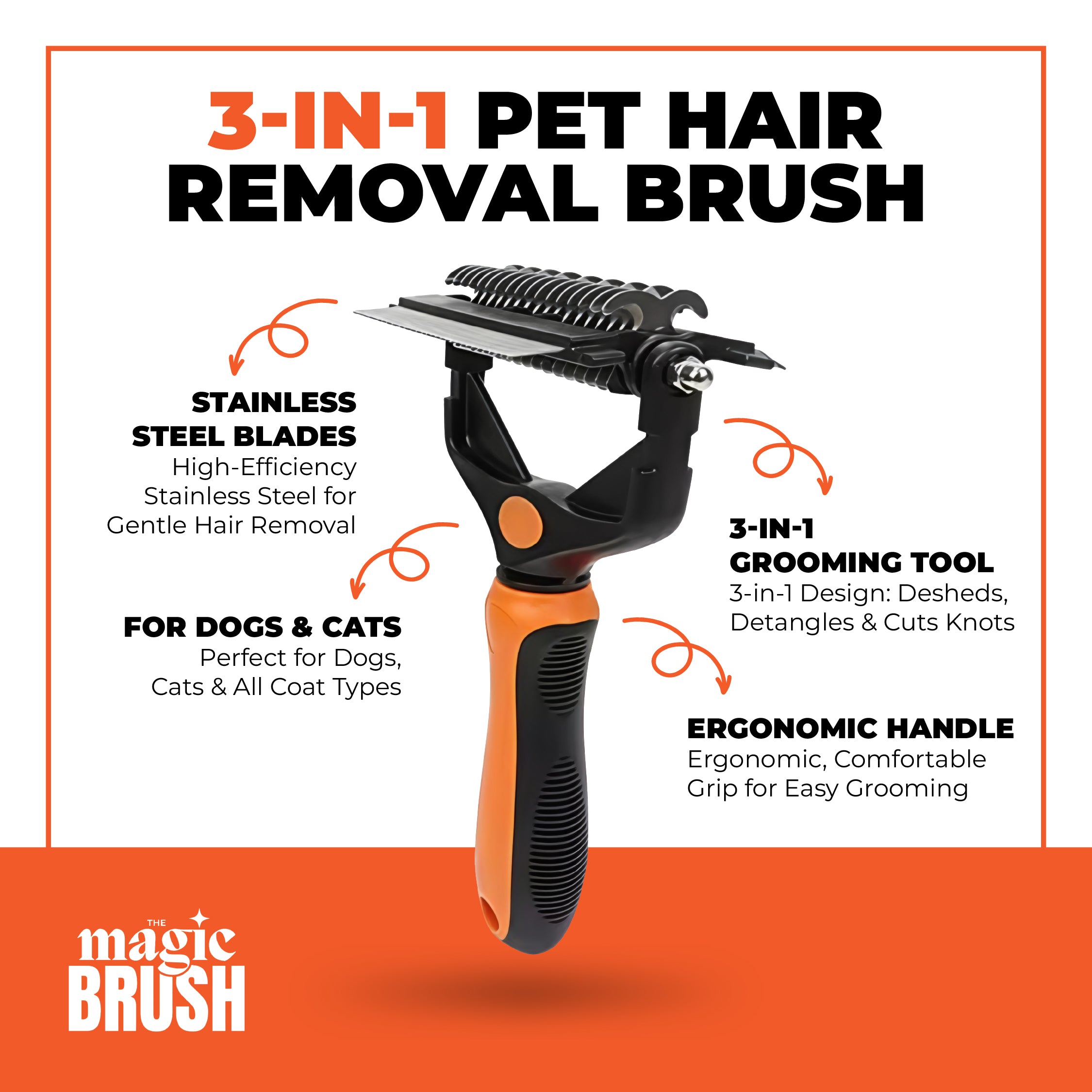 3-in-1 Pet Hair Removal Brush