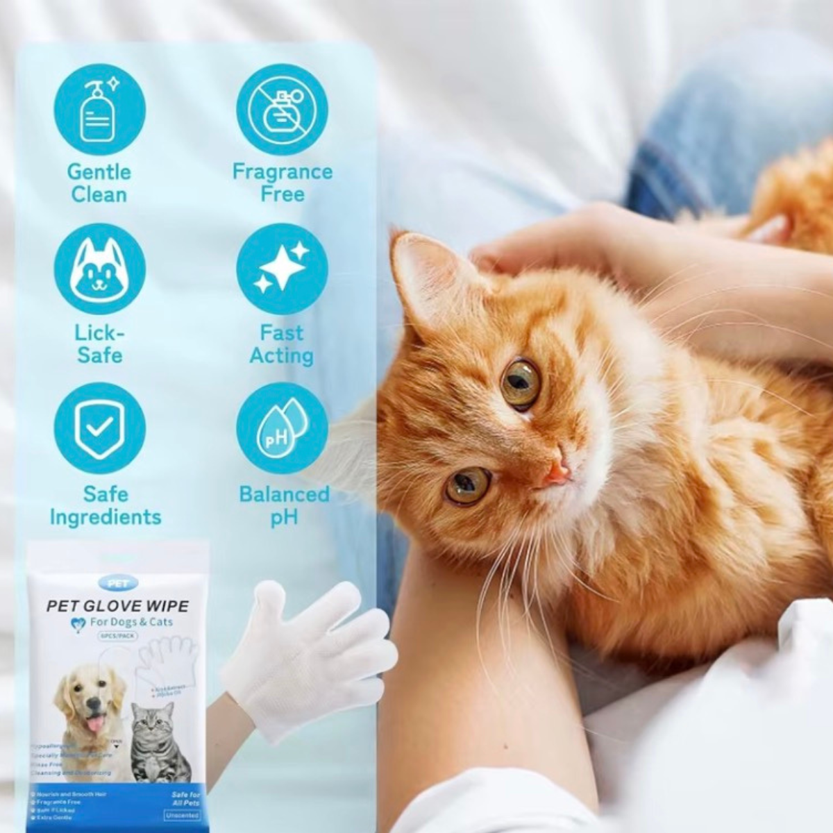 Pet Wiping Gloves (6 Pack)